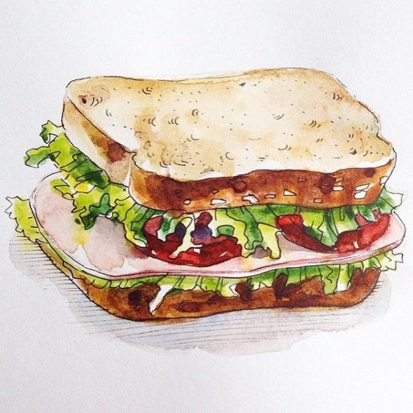 Идеи для срисовки бутерброда легкие (90 фото)
