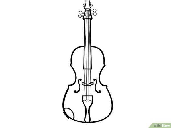 Как нарисовать скрипку и смычок по шагам