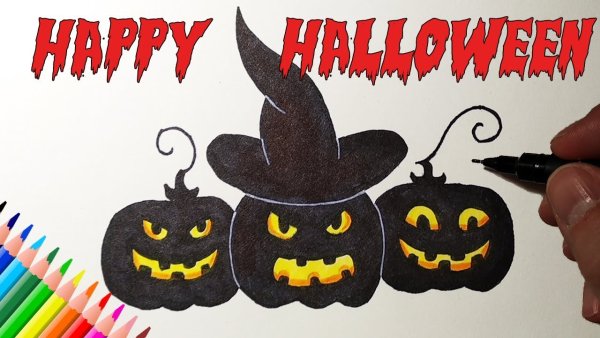 Идеи для срисовки к хэллоуину для детей легко (90 фото)