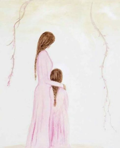 Идеи для срисовки мама и дочка обнимаются легко (86 фото)