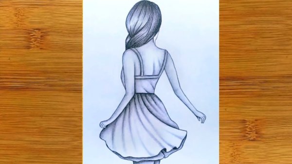 Идеи для срисовки девушка в платье легкие (90 фото)