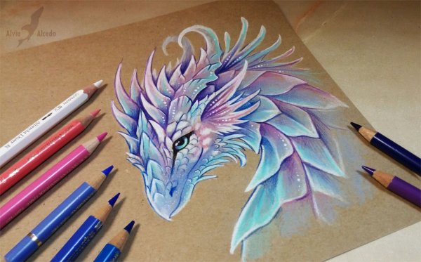 Идеи для срисовки драконов легкие цветные (90 фото)