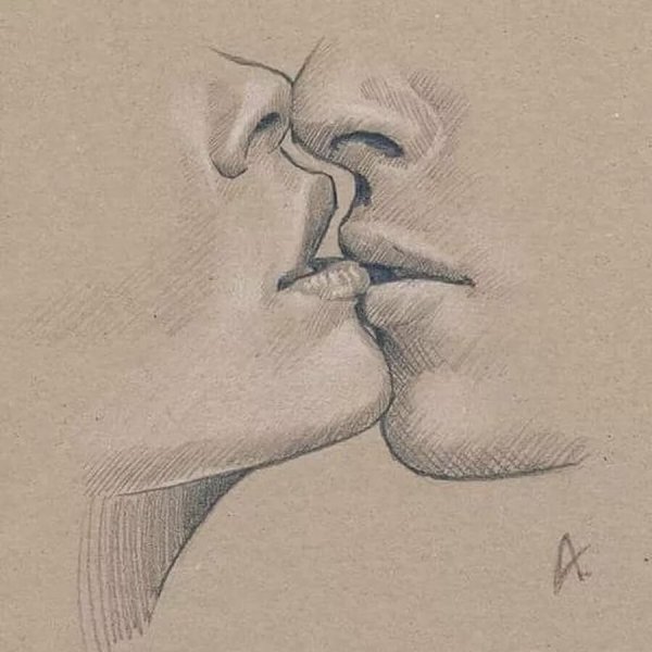 Идеи для срисовки люди целуются легкие (90 фото)