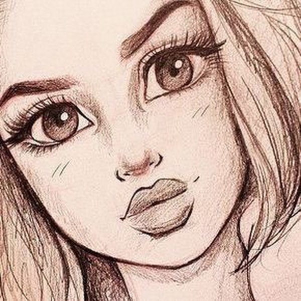 Идеи для срисовки человека лицо девушки легко (90 фото)