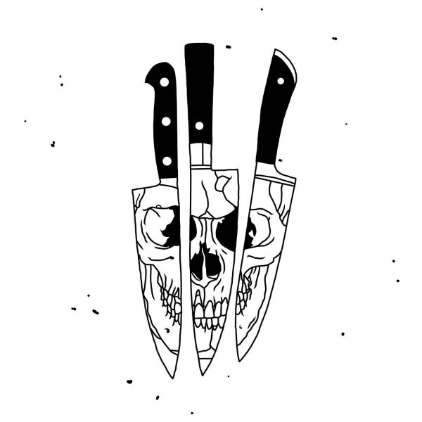 Эскизы татуировок ножей
