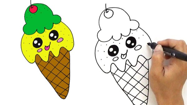 Рисунки мороженого для срисовки