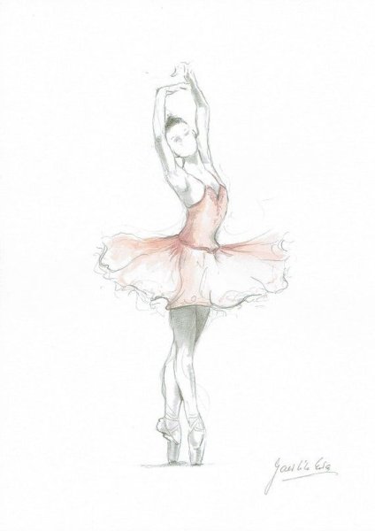 Эскизы для рисования балерина
