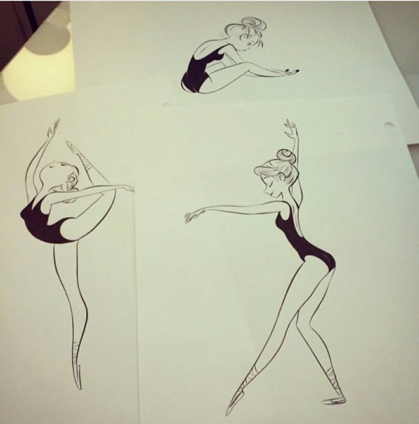 Рисунки для скетчбука карандашом гимнастки