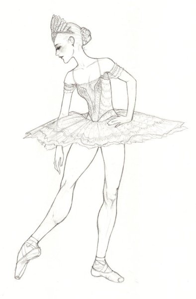 Балерина легкий набросок