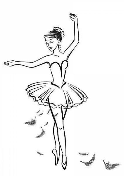 Балерина чб рисунок
