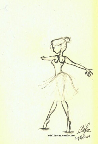 Рисунки для скетчбука лёгкие балерина