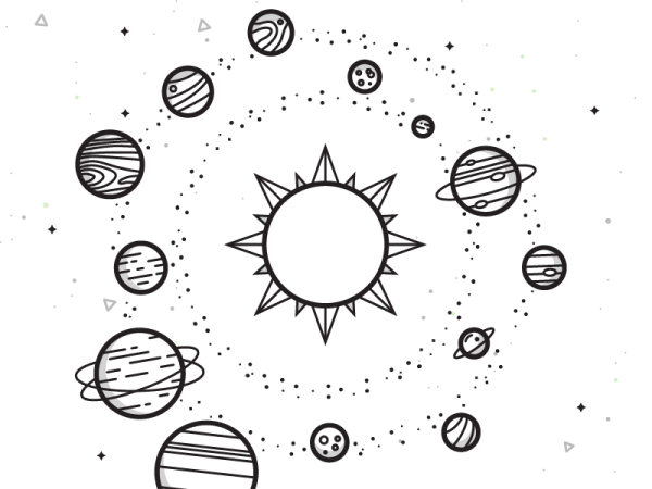 Рисунки планет карандашом