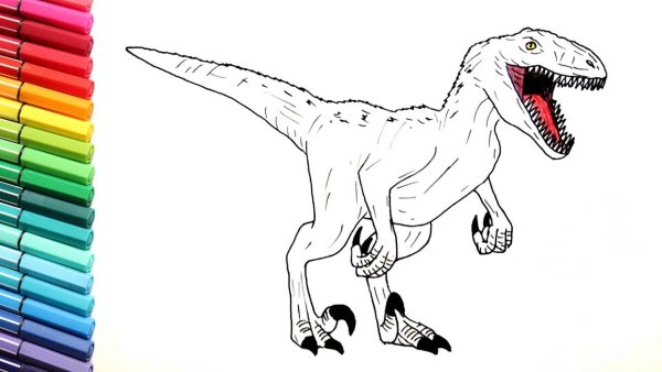 Раскраски динозавры Велоцираптор