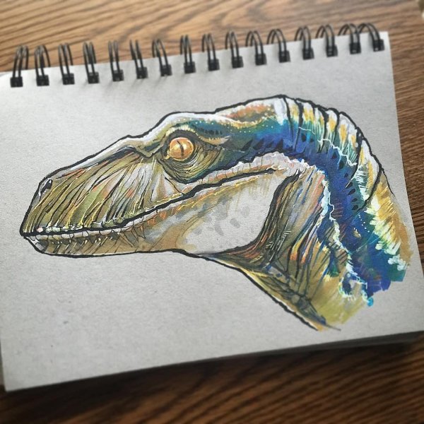 Динозавр маркерами