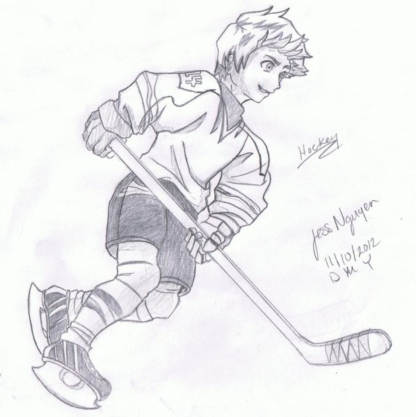 Рисунки для срисовки хоккей