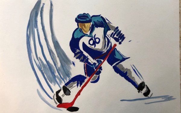 Хоккеист рисунок