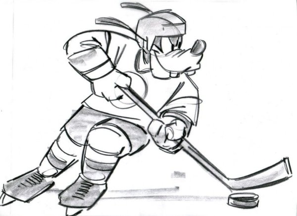 Хоккей рисунок карандашом