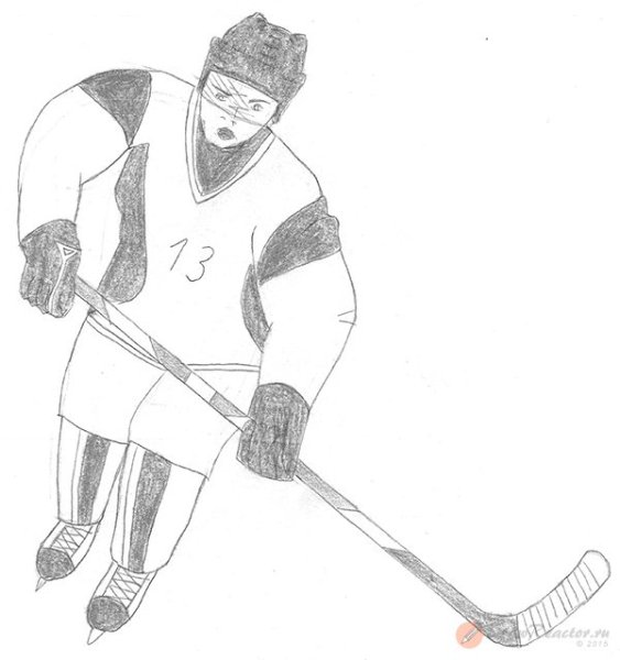 Нарисовать хоккеиста