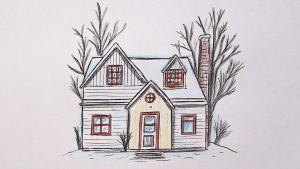 Идеи для срисовки красивые дома для начинающих (90 фото)