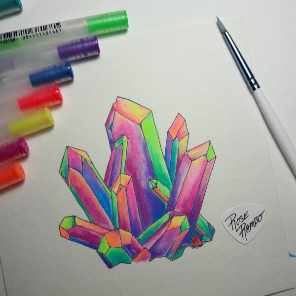 Идеи для срисовки гелевыми ручками цветными легкие для начинающих (90 фото)