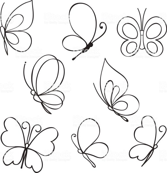 Идеи для срисовки легкие бабочек для начинающих (88 фото)