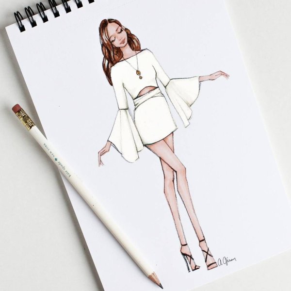 Идеи для срисовки красивые карандашом для начинающих платья (90 фото)