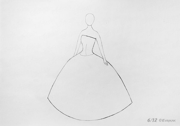 Идеи для срисовки платья карандашом легкие для начинающих (90 фото)