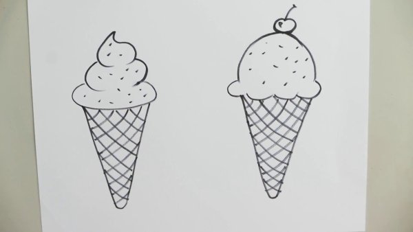 Идеи для срисовки карандашом легкие для начинающих милые мороженое (90 фото)