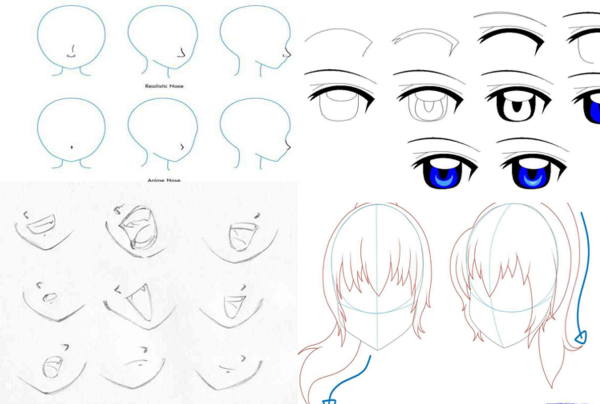 Рисование лиц аниме для начинающих