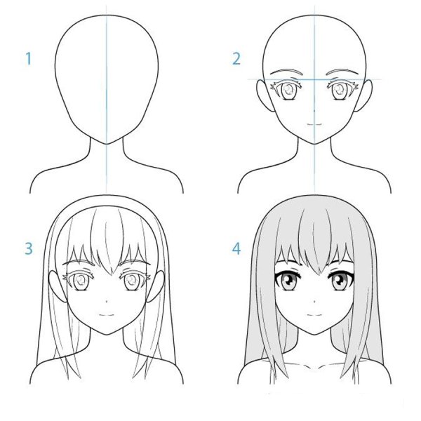 Поэтапное рисование аниме персонажей
