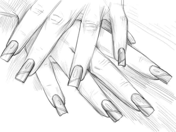 Ногти карандашом