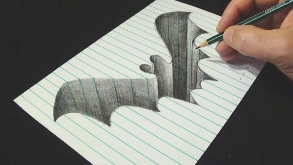 Простые 3д рисунки на бумаге карандашом