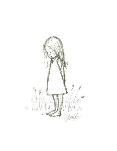 Идеи для срисовки маленькая девочка стоит спиной (90 фото)