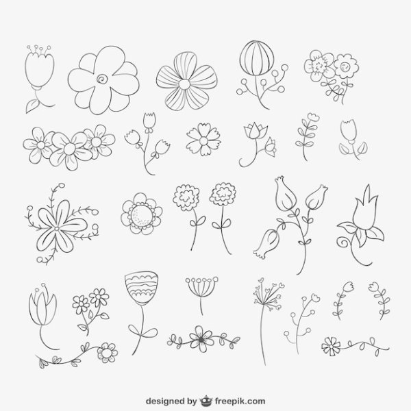 Идеи для срисовки маленький цветок (90 фото)