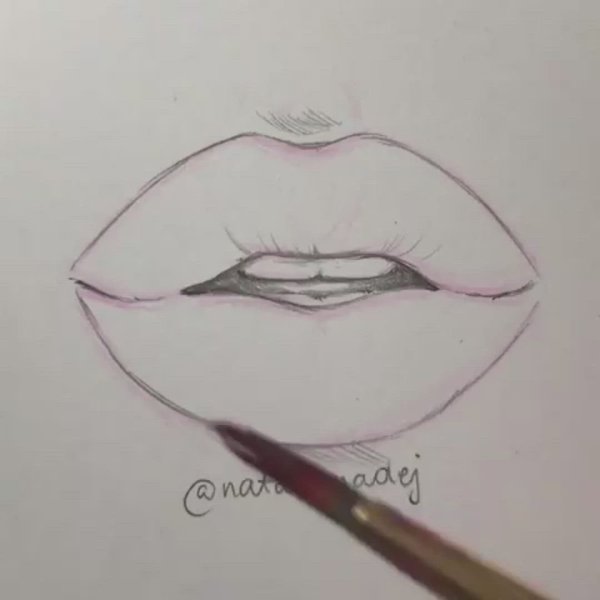 Идеи для срисовки губы маленькие (90 фото)