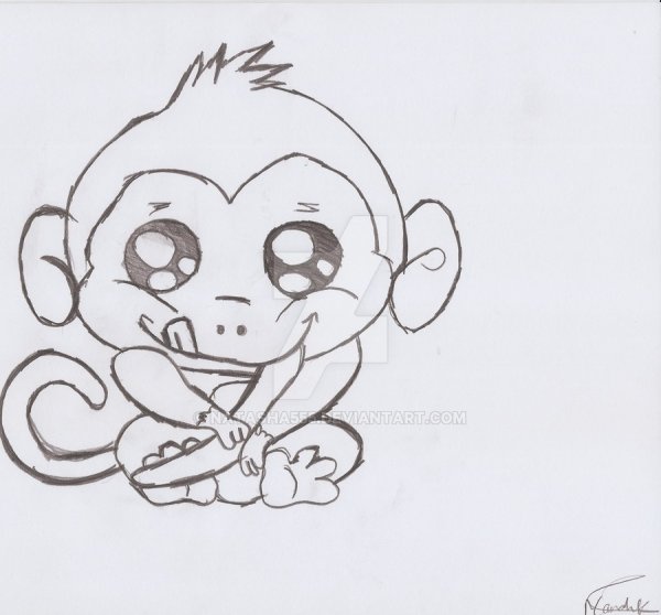 Идеи для срисовки маленькая обезьянка (89 фото)
