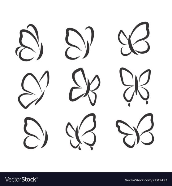 Идеи для срисовки бабочки контур маленькие (90 фото)