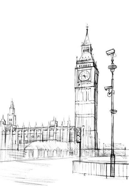 Интерьерная картина, Лондон. Как нарисовать часы Биг Бен. Городской пейзаж. Лондон гуашью легко