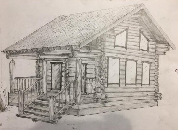 Идеи для срисовки маленький деревянный домик (90 фото)
