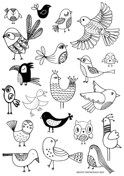 Идеи для срисовки маленькая птичка для детей (90 фото)