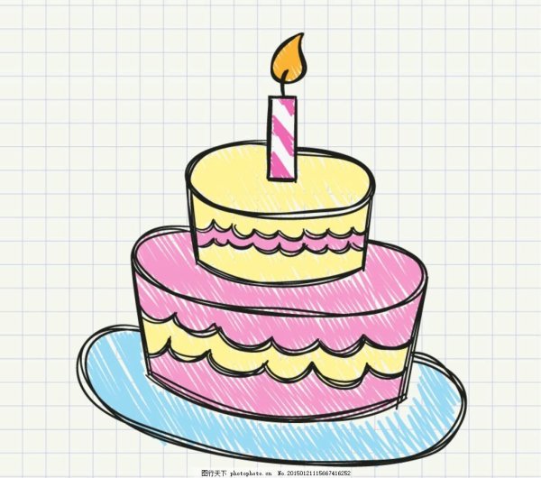 Рисунок торта на день рождения