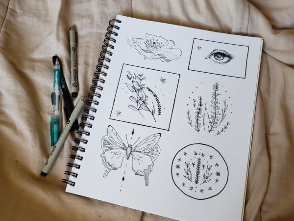 Идеи для срисовки для скетчбука легкие и красивые для начинающих поэтапно (90 фото)