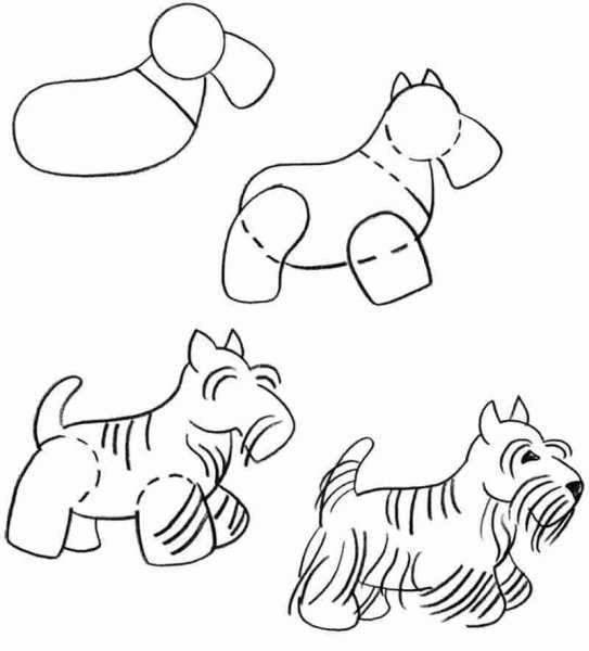 Идеи для срисовки собака карандашом поэтапно легко (90 фото)