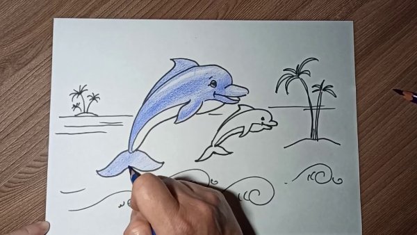 Идеи для срисовки дельфин простой поэтапно (90 фото)