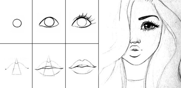 Идеи для срисовки лица девушки карандашом легко и красиво поэтапно (90 фото)