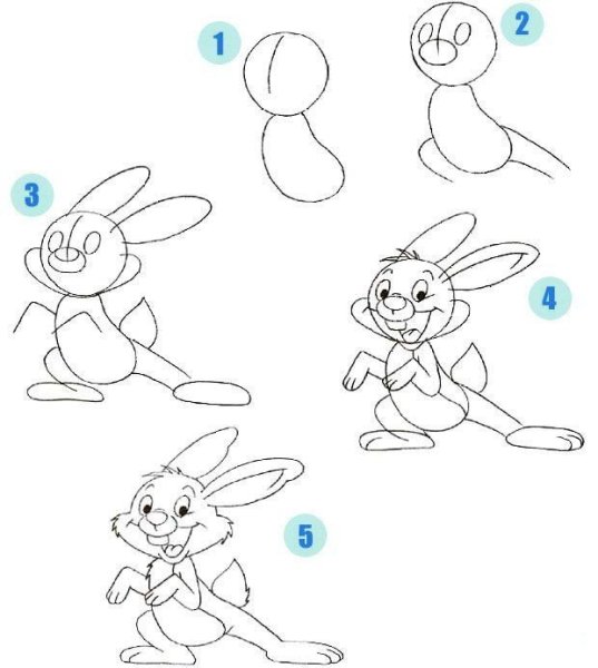 Идеи для срисовки зайца поэтапно карандашом для начинающих легкие (90 фото)