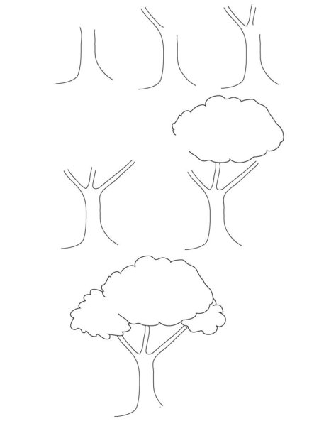 Идеи для срисовки дерево простое поэтапно (90 фото)