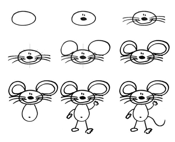 Идеи для срисовки мышка простой поэтапно (90 фото)