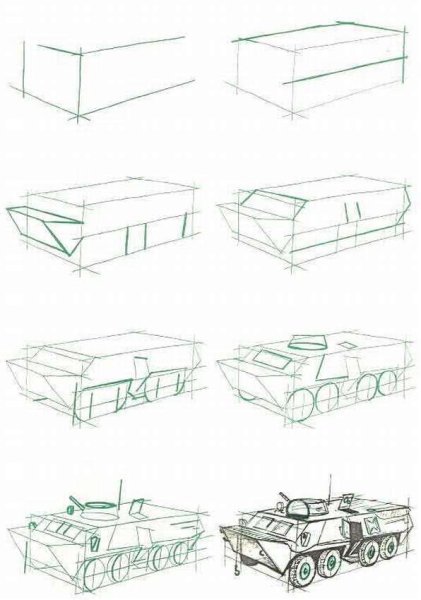 Идеи для срисовки танка поэтапно карандашом простой (90 фото)