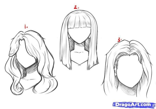 Поэтапное рисование волос